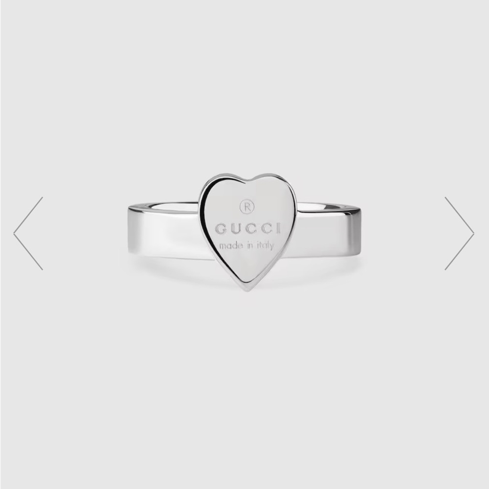 Gucci Silver Heart Design Ring - Picture 2 of 4